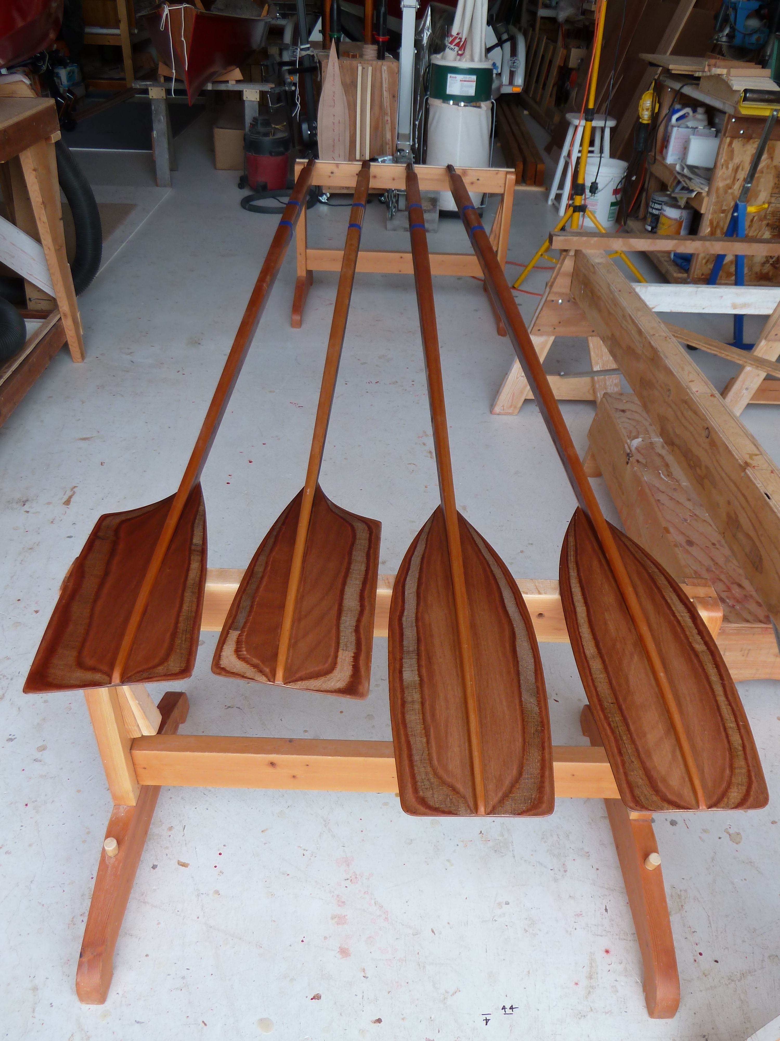 Hollow-Shaft Wooden Sculling Oars Built From a Kit - Angus Rowboats